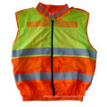 Reflective Safety Vest, Stand Collar, Closed with Zipper